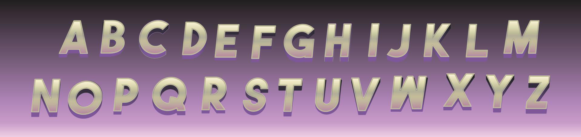 Metallic Alphabet Letters vector