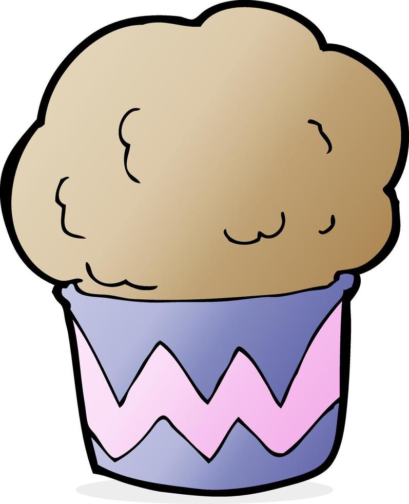 doodle cartoon cupcake vector