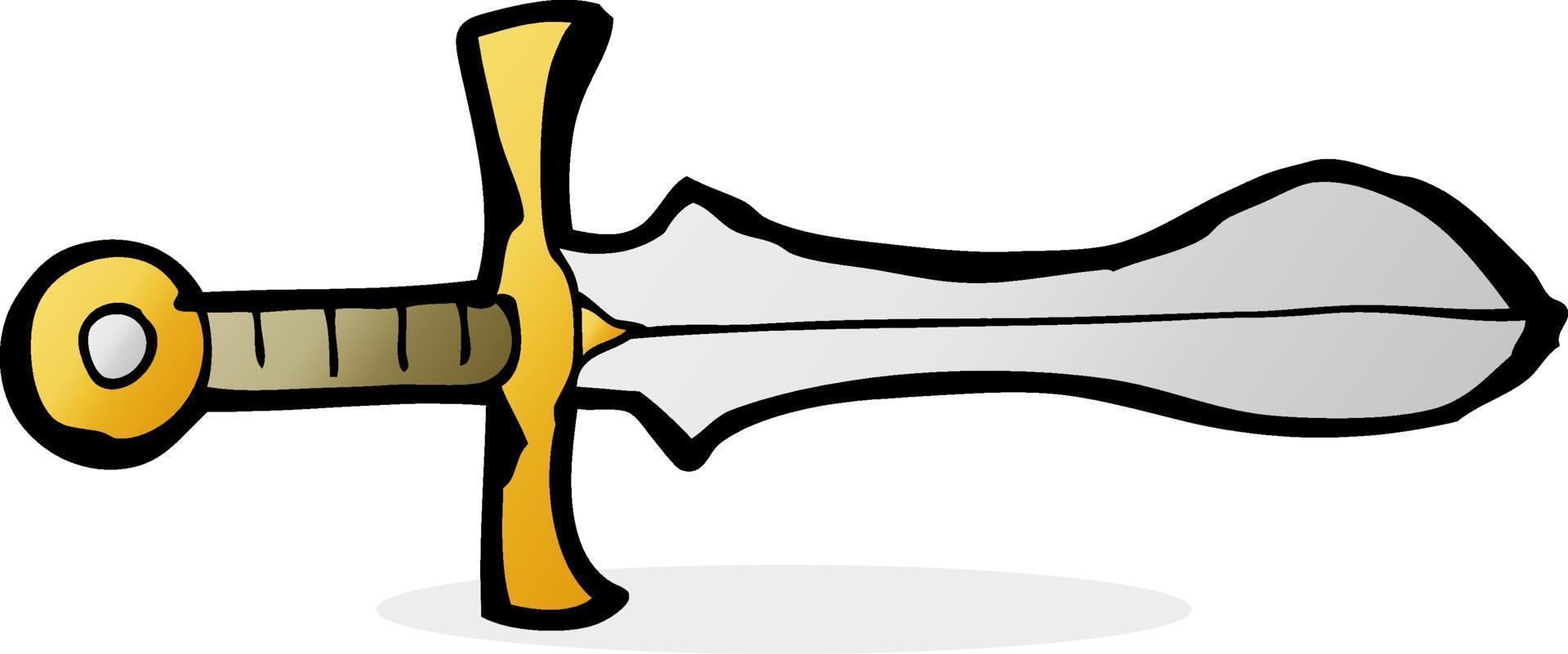 doodle cartoon sword vector
