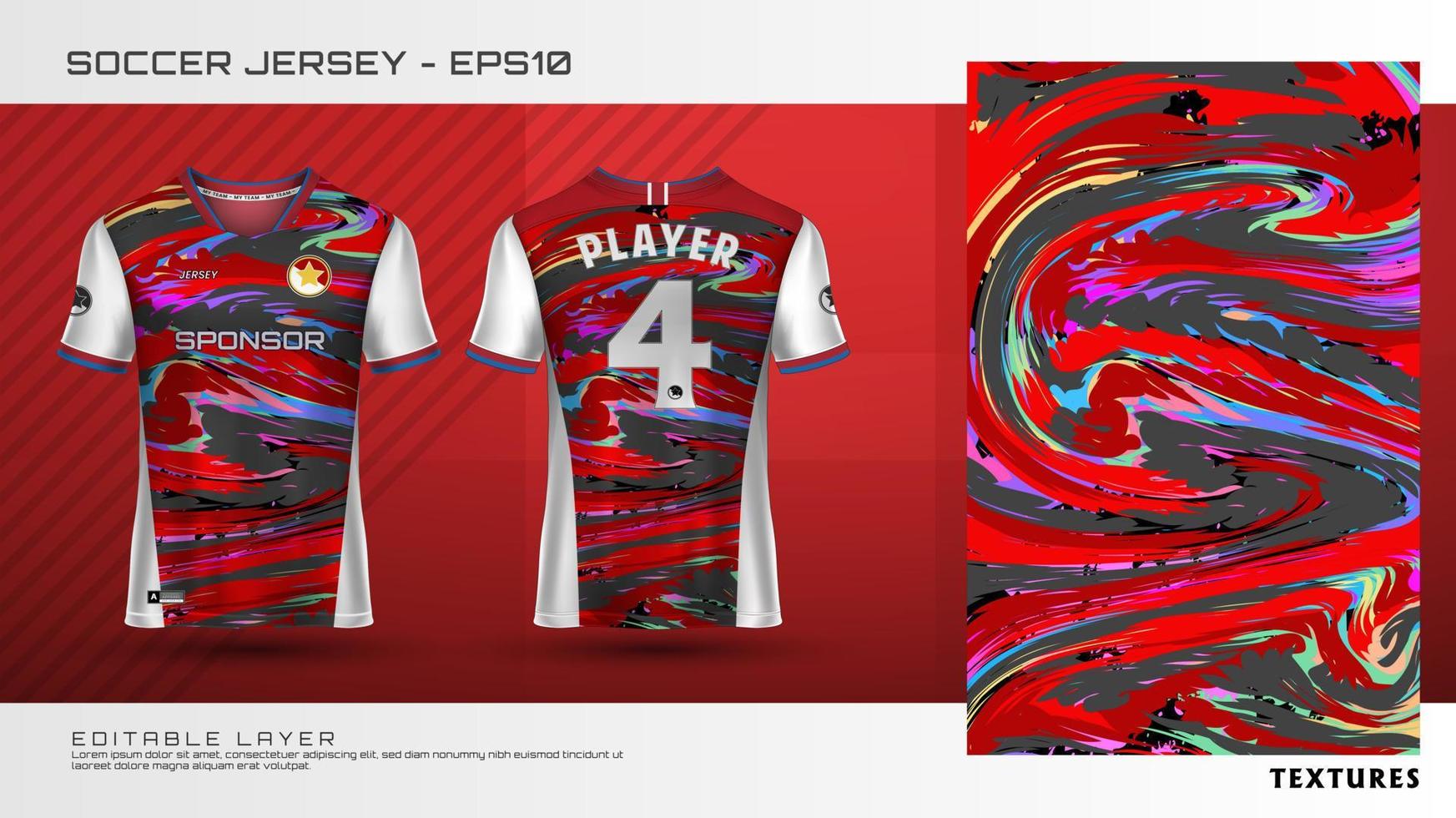 Soccer jersey template. jersey printing and sublimation designs for soccer teams vector