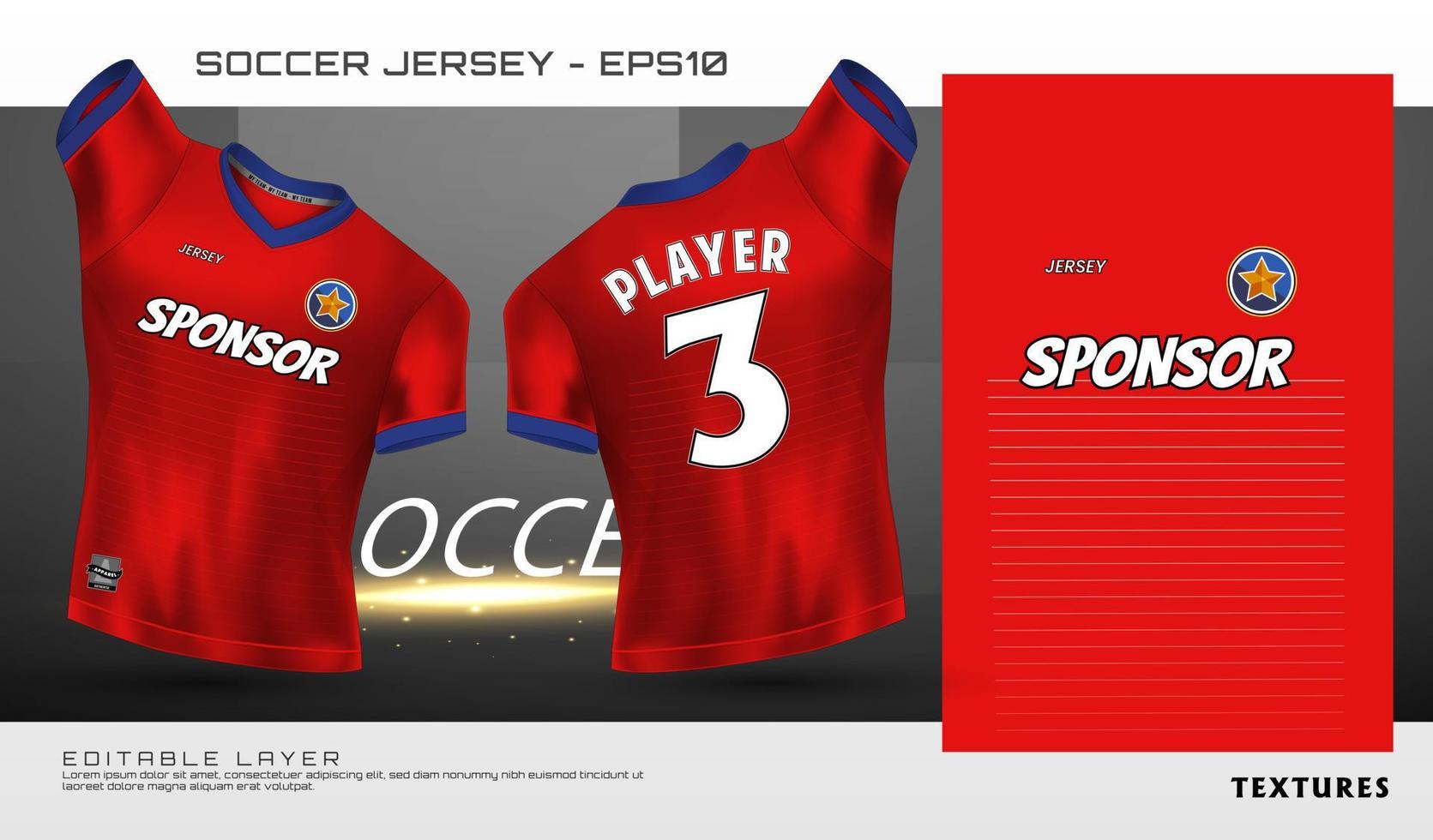 Soccer jersey template. jersey printing and sublimation designs for soccer teams vector