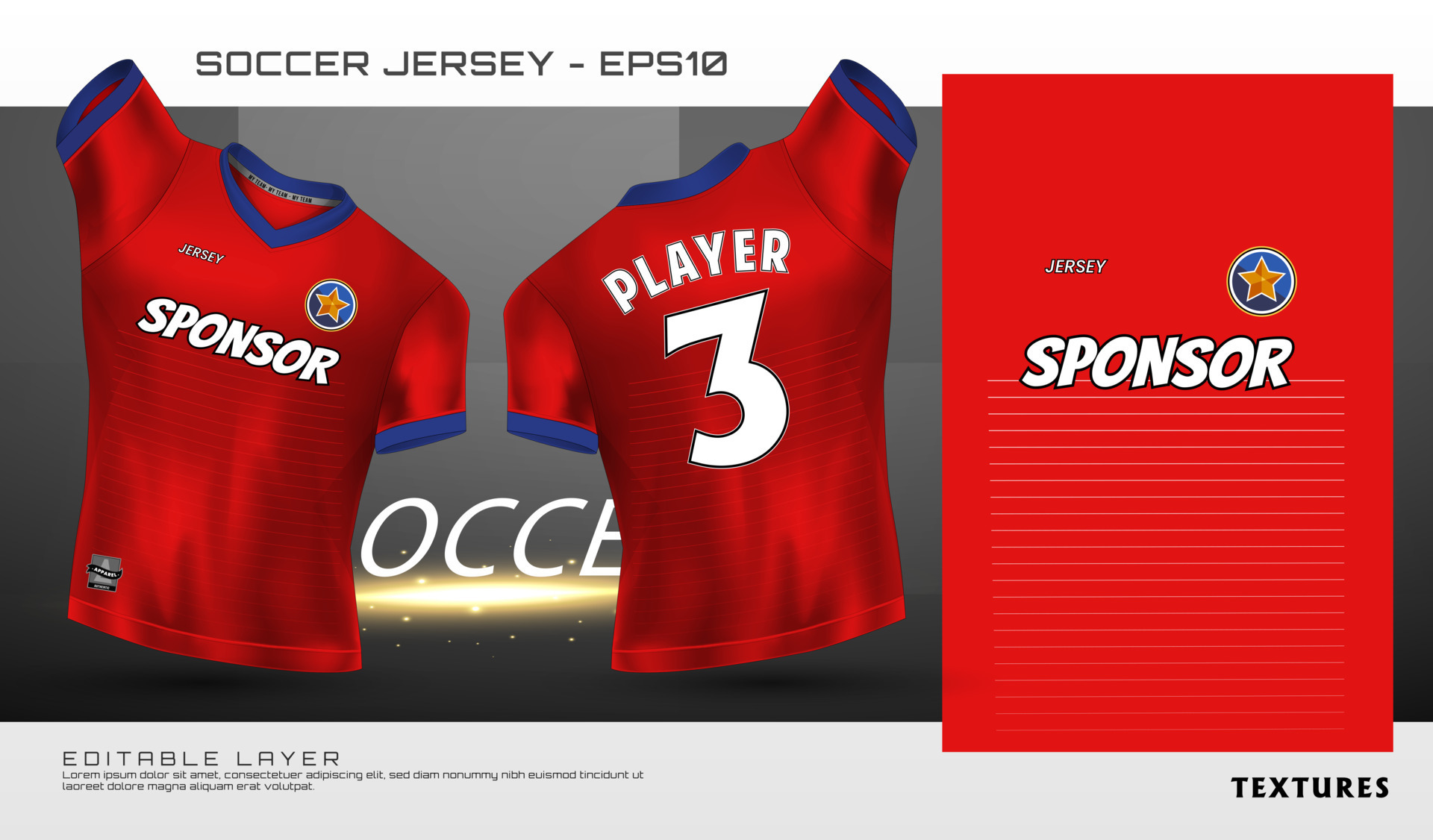 Soccer jersey template. jersey printing and sublimation designs for