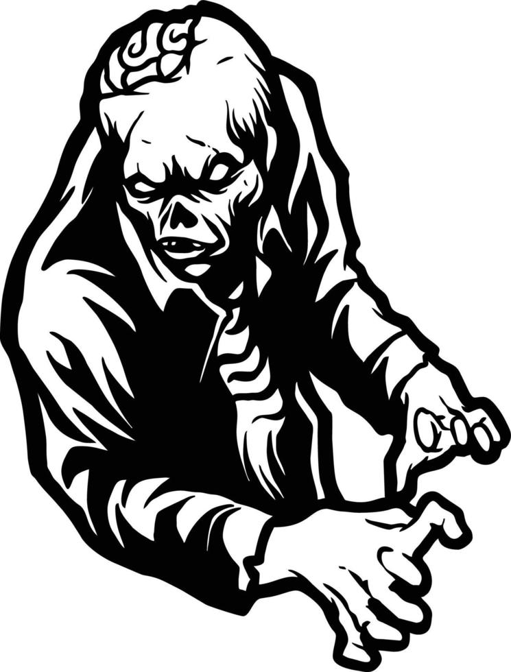 Halloween Zombie fictional Character Silhouette vector
