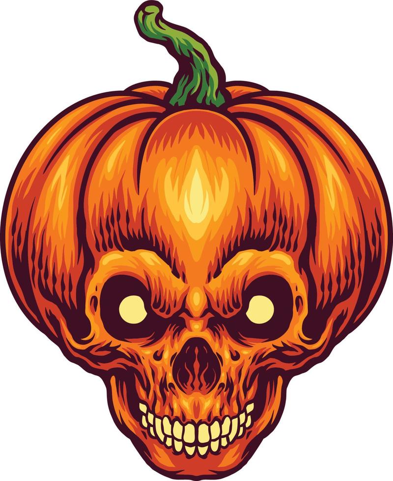 halloween jack o linterna calabaza calavera cabeza vector