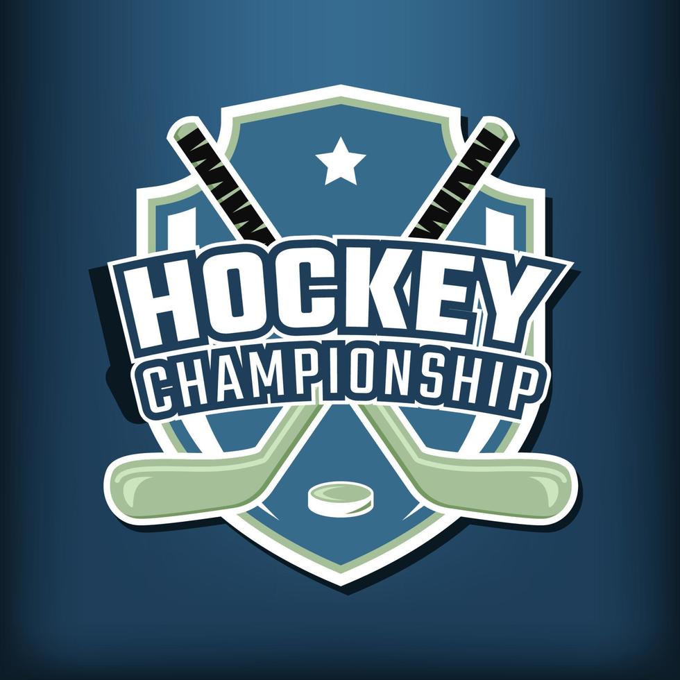 Professional hockey badge logo design template vector