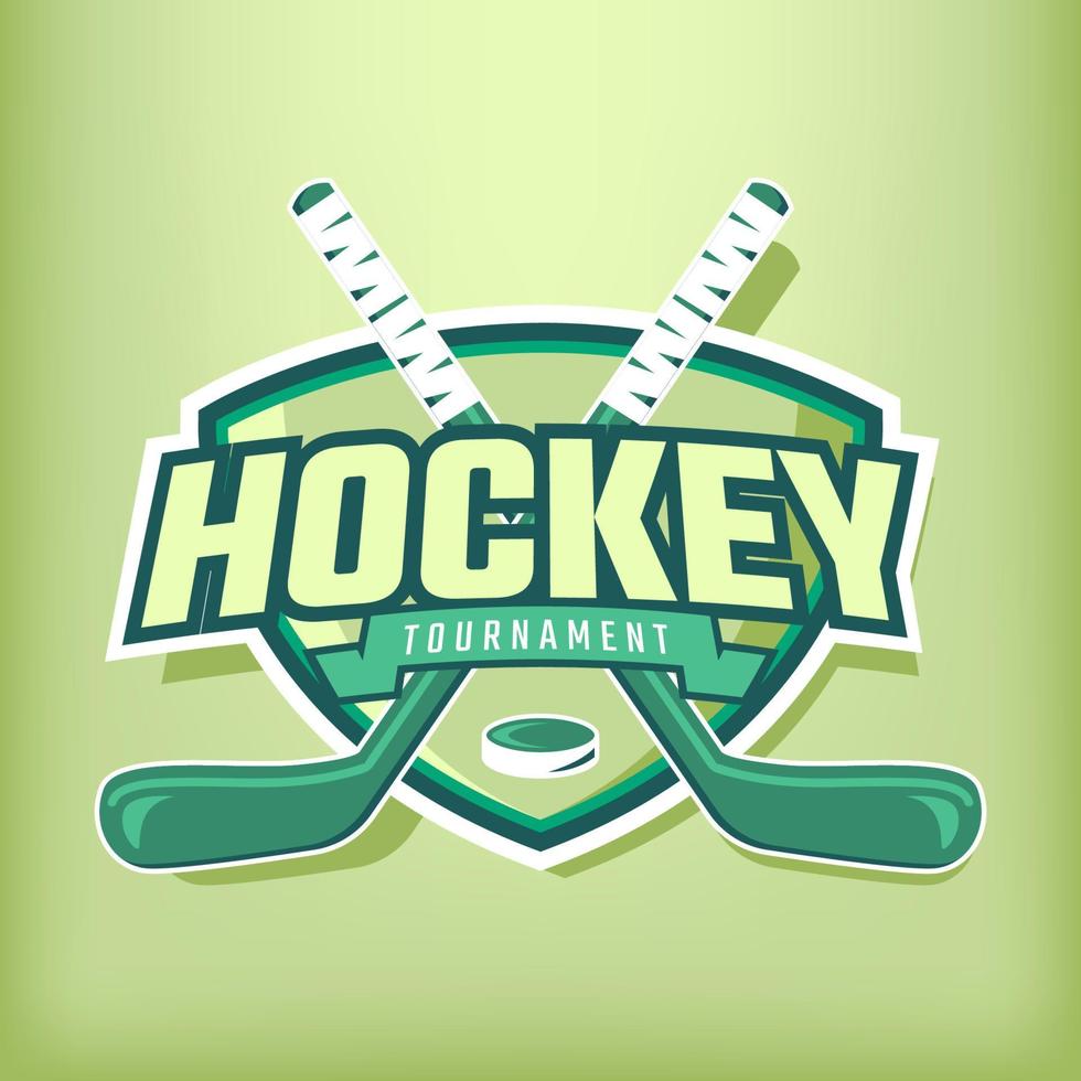 logotipo del torneo de hockey de estilo minimalista vector