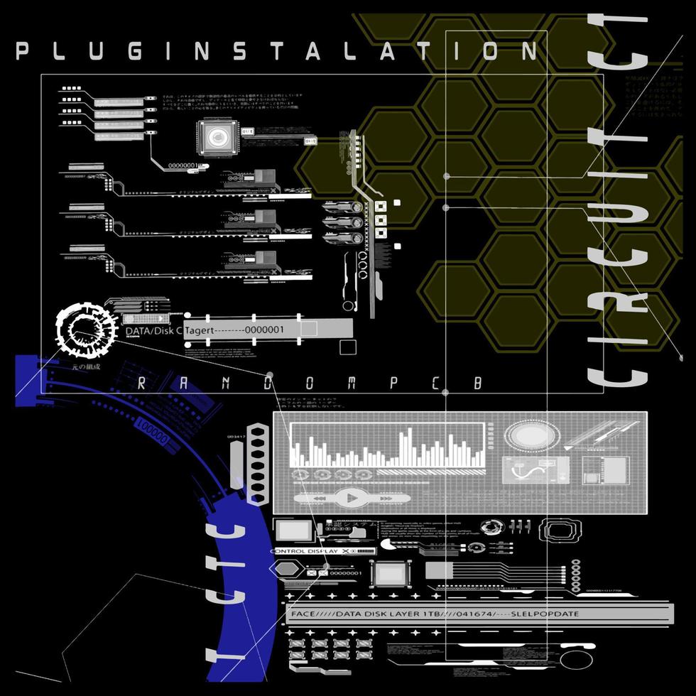 vector illustration of plugin installation component part of electricity