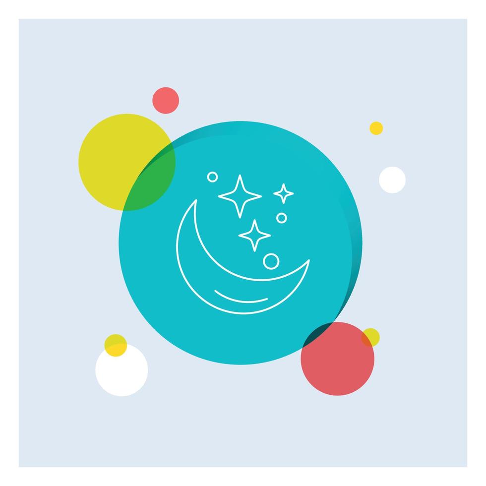 Moon. Night. star. weather. space White Line Icon colorful Circle Background vector