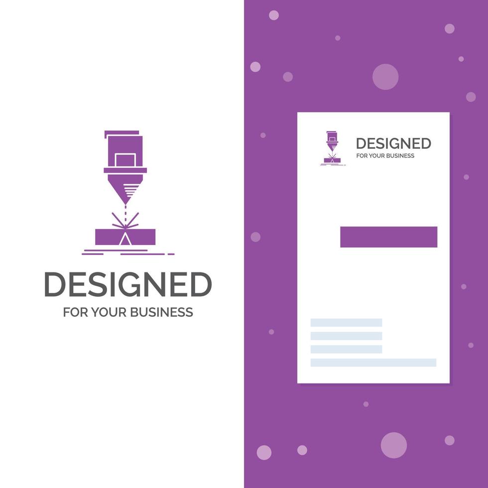 Business Logo for Cutting. engineering. fabrication. laser. steel. Vertical Purple Business .Visiting Card template. Creative background vector illustration