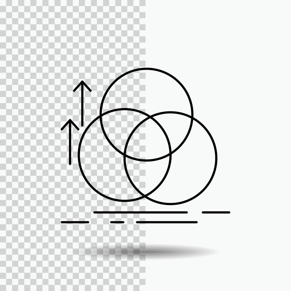 balance. circulo. alineación. medición. icono de línea de geometría sobre fondo transparente. ilustración de vector de icono negro