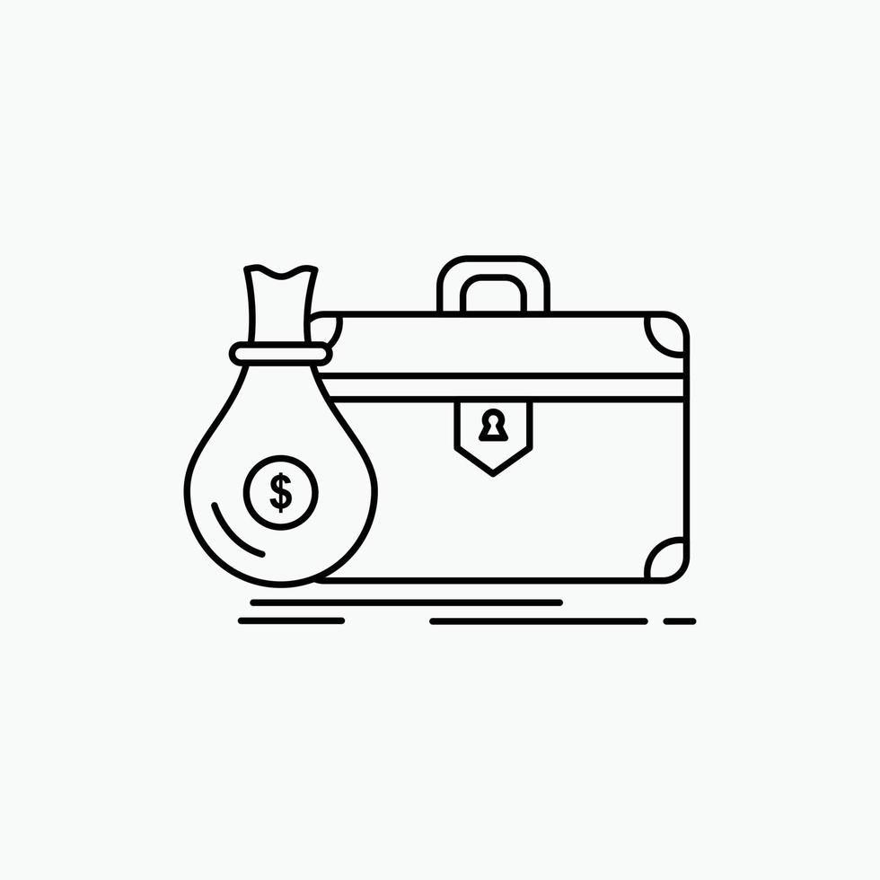 briefcase. business. case. open. portfolio Line Icon. Vector isolated illustration