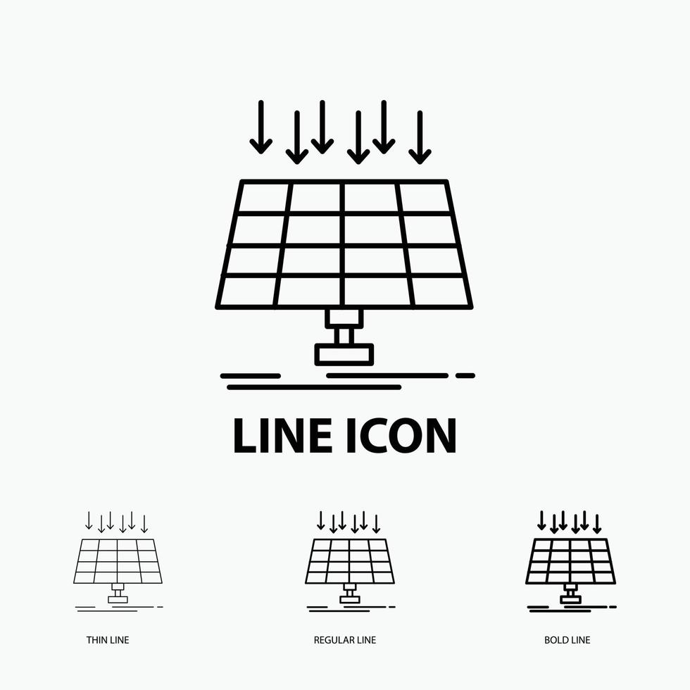 Solar. Panel. Energy. technology. smart city Icon in Thin. Regular and Bold Line Style. Vector illustration