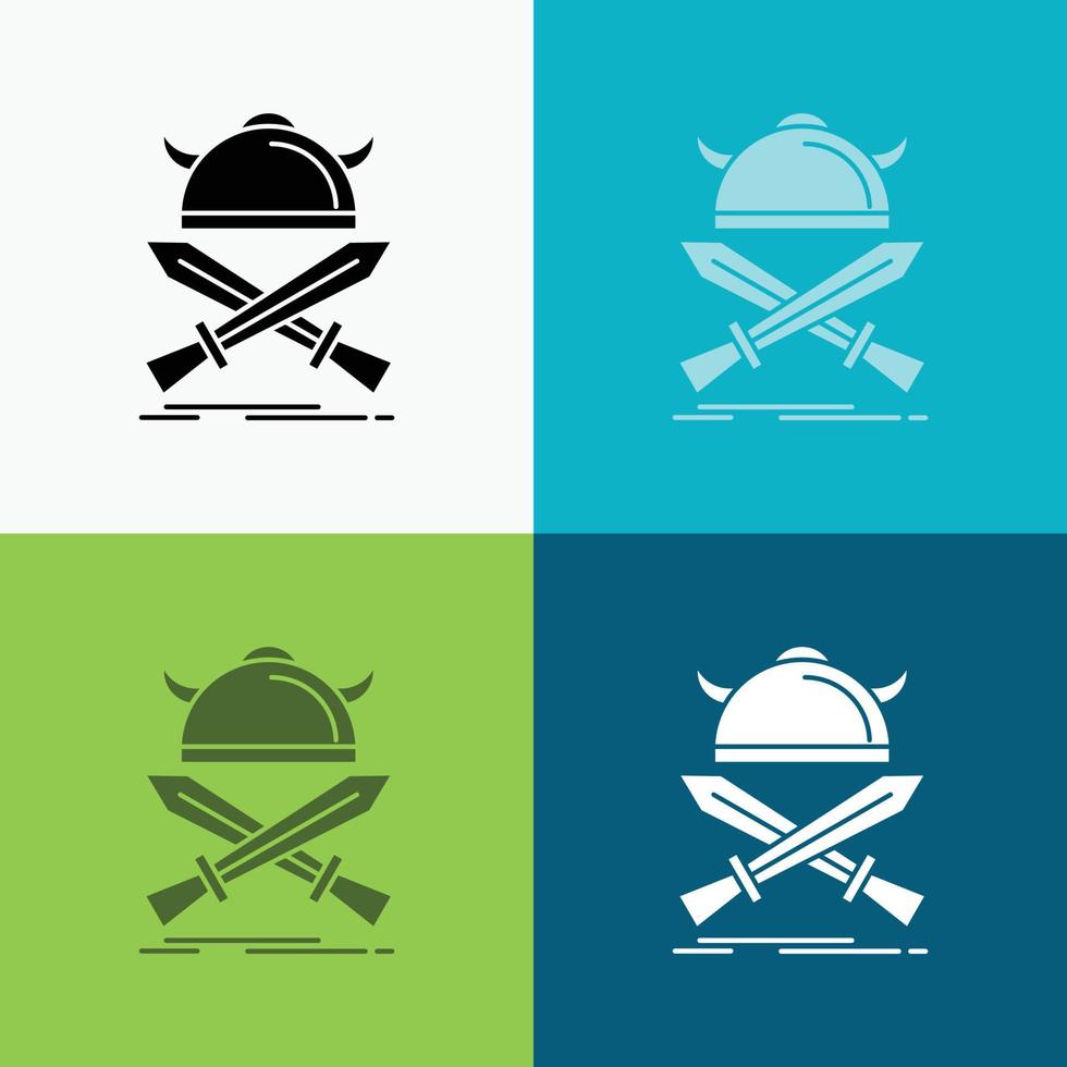 battle. emblem. viking. warrior. swords Icon Over Various Background. glyph style design. designed for web and app. Eps 10 vector illustration