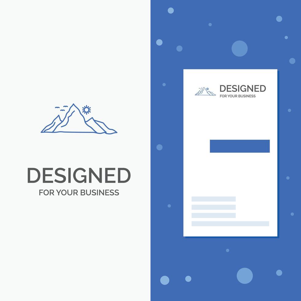 Business Logo for mountain. landscape. hill. nature. sun. Vertical Blue Business .Visiting Card template vector