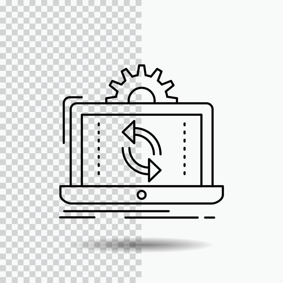 data. processing. Analysis. reporting. sync Line Icon on Transparent Background. Black Icon Vector Illustration