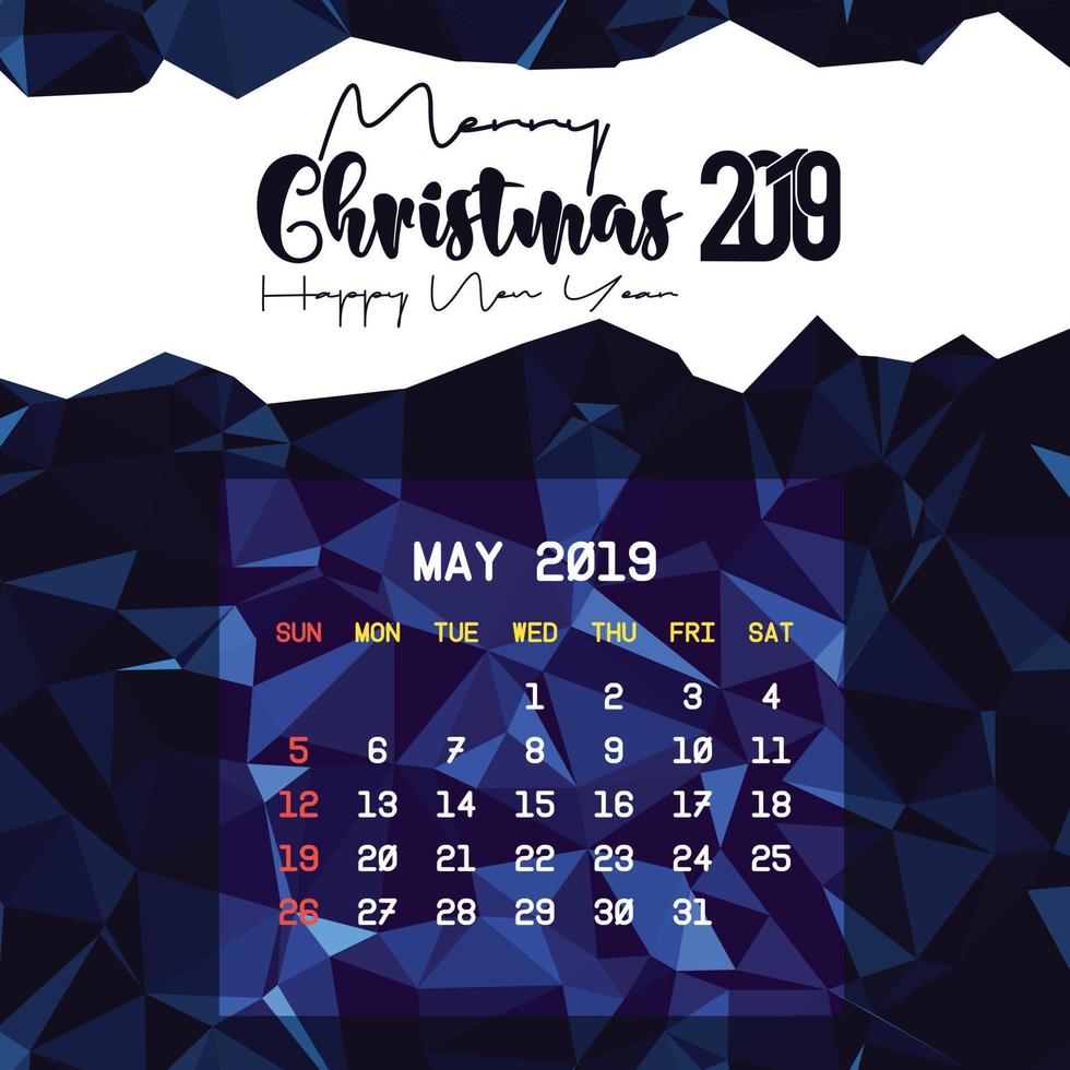 May 2019 Calendar Template vector