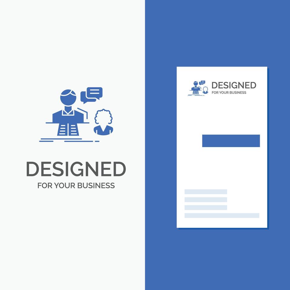 Business Logo for consultation. chat. answer. contact. support. Vertical Blue Business .Visiting Card template. vector