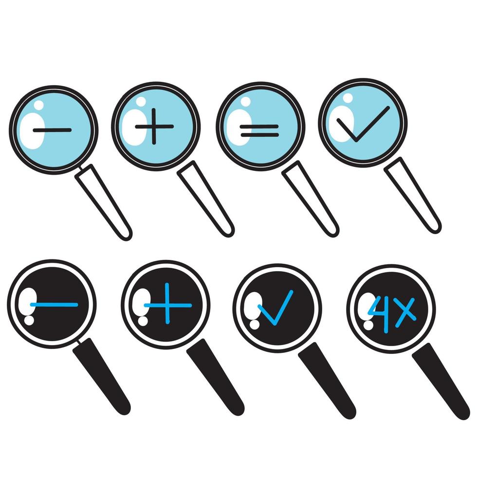 hand drawn doodle magnifying glass icon collection vector
