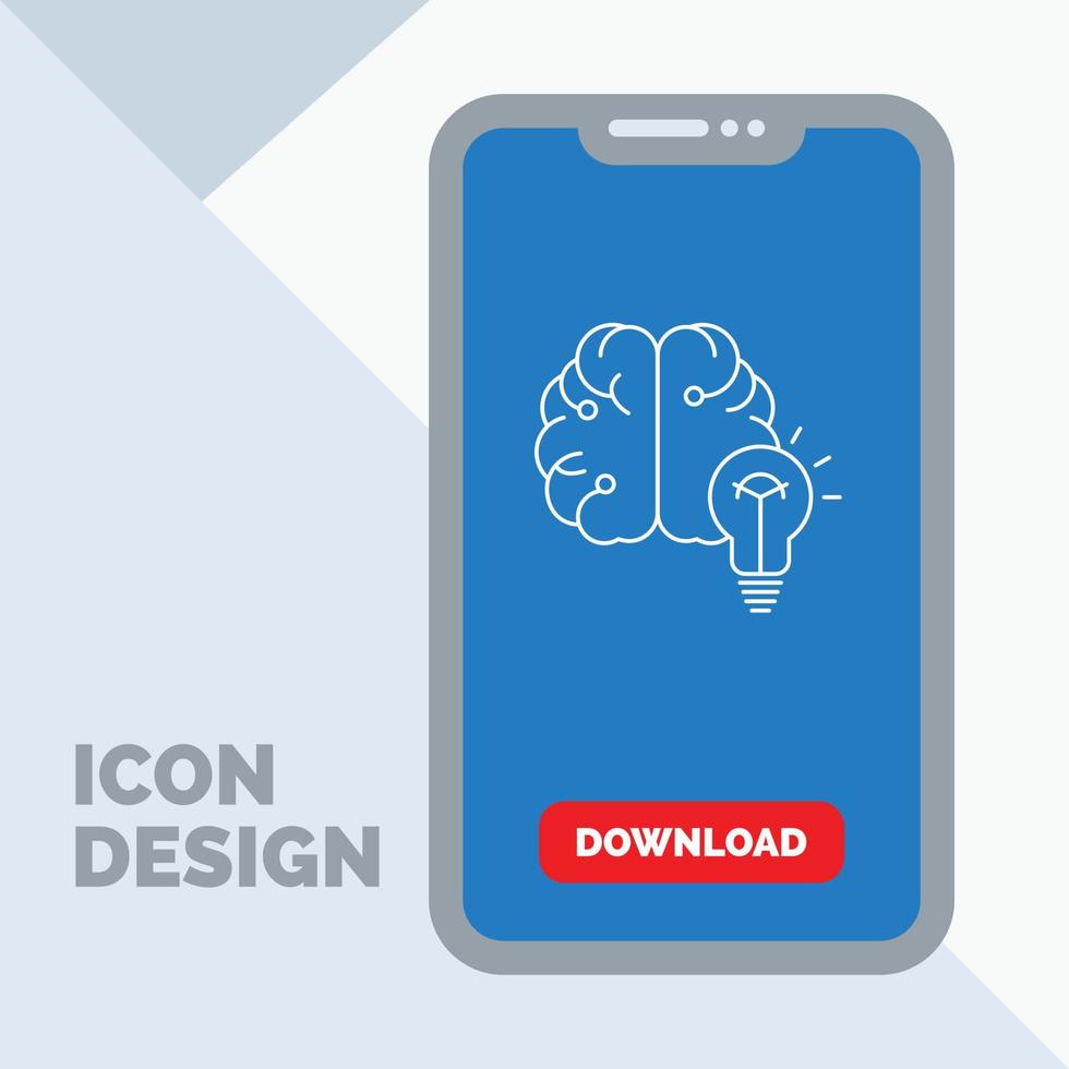 idea. business. brain. mind. bulb Line Icon in Mobile for Download Page vector