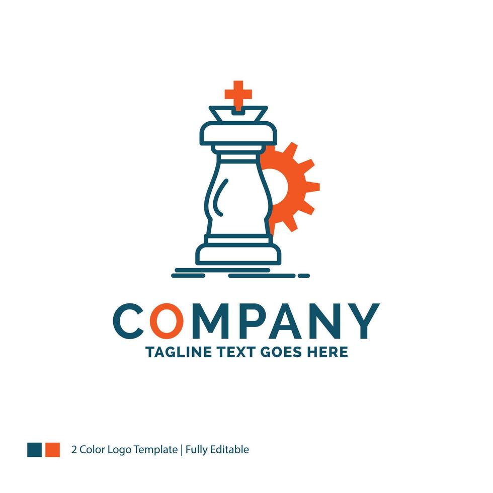 strategy. chess. horse. knight. success Logo Design. Blue and Orange Brand Name Design. Place for Tagline. Business Logo template. vector