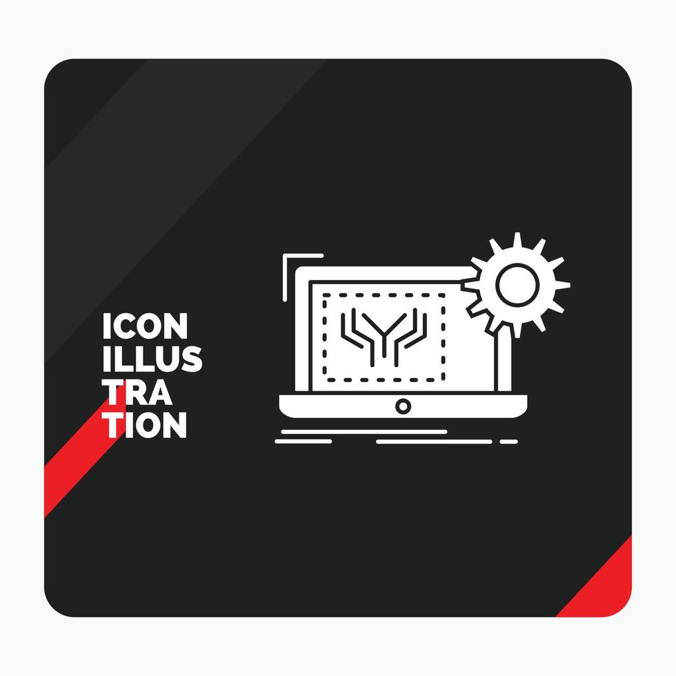 Red and Black Creative presentation Background for Blueprint. circuit. electronics. engineering. hardware Glyph Icon vector