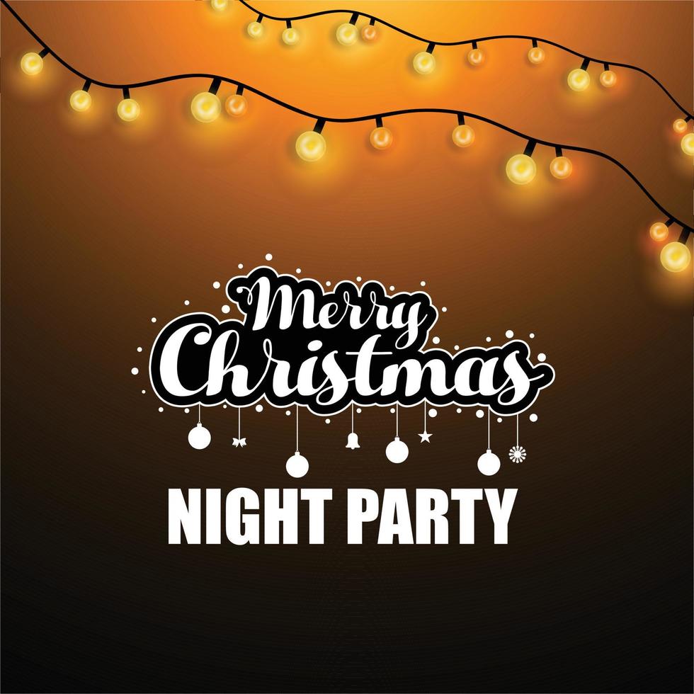 Merry Christmas Night Party background vector