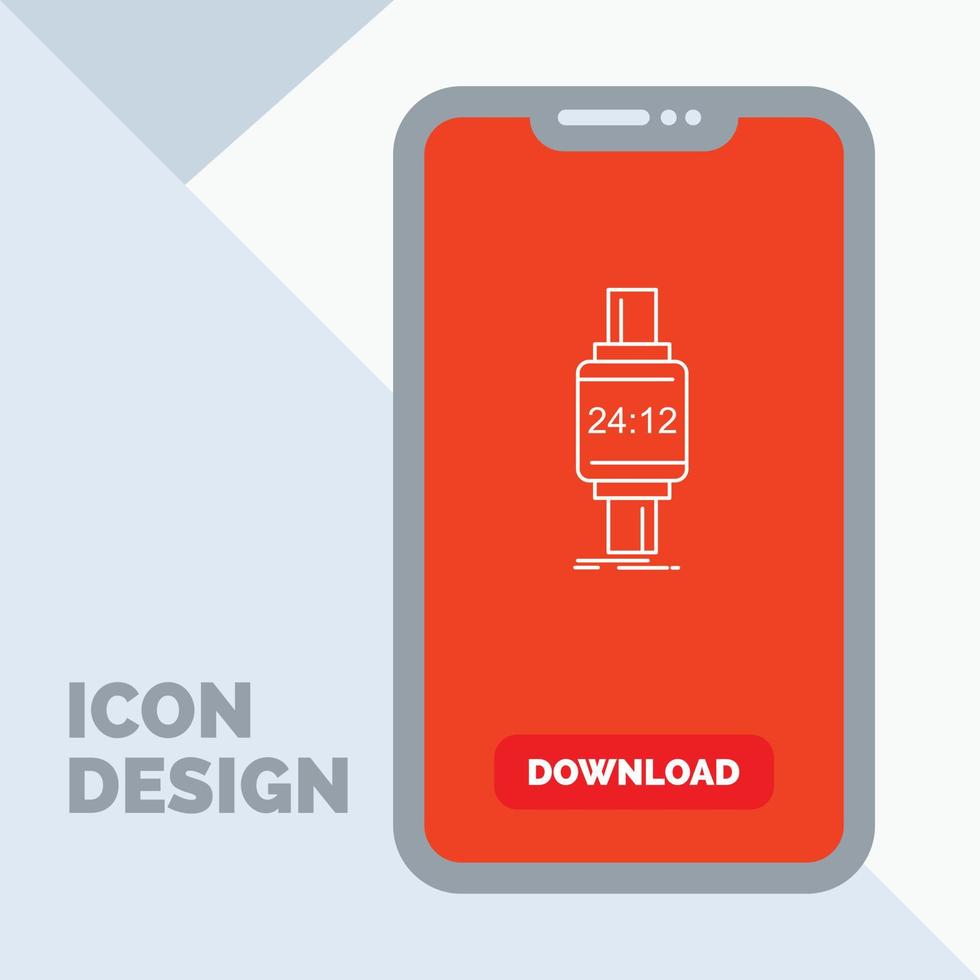 reloj inteligente. reloj inteligente. reloj. manzana. icono de línea de Android en el móvil para la página de descarga vector