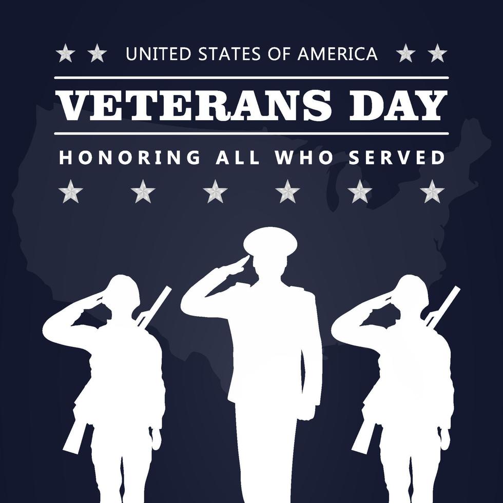 Veterans day poster military celebration for poster invitation and social media post design template vector