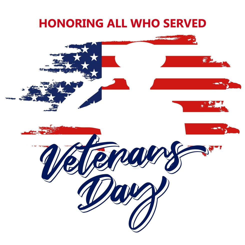 Happy veterans day poster design celebration for poster invitation and social media design template vector