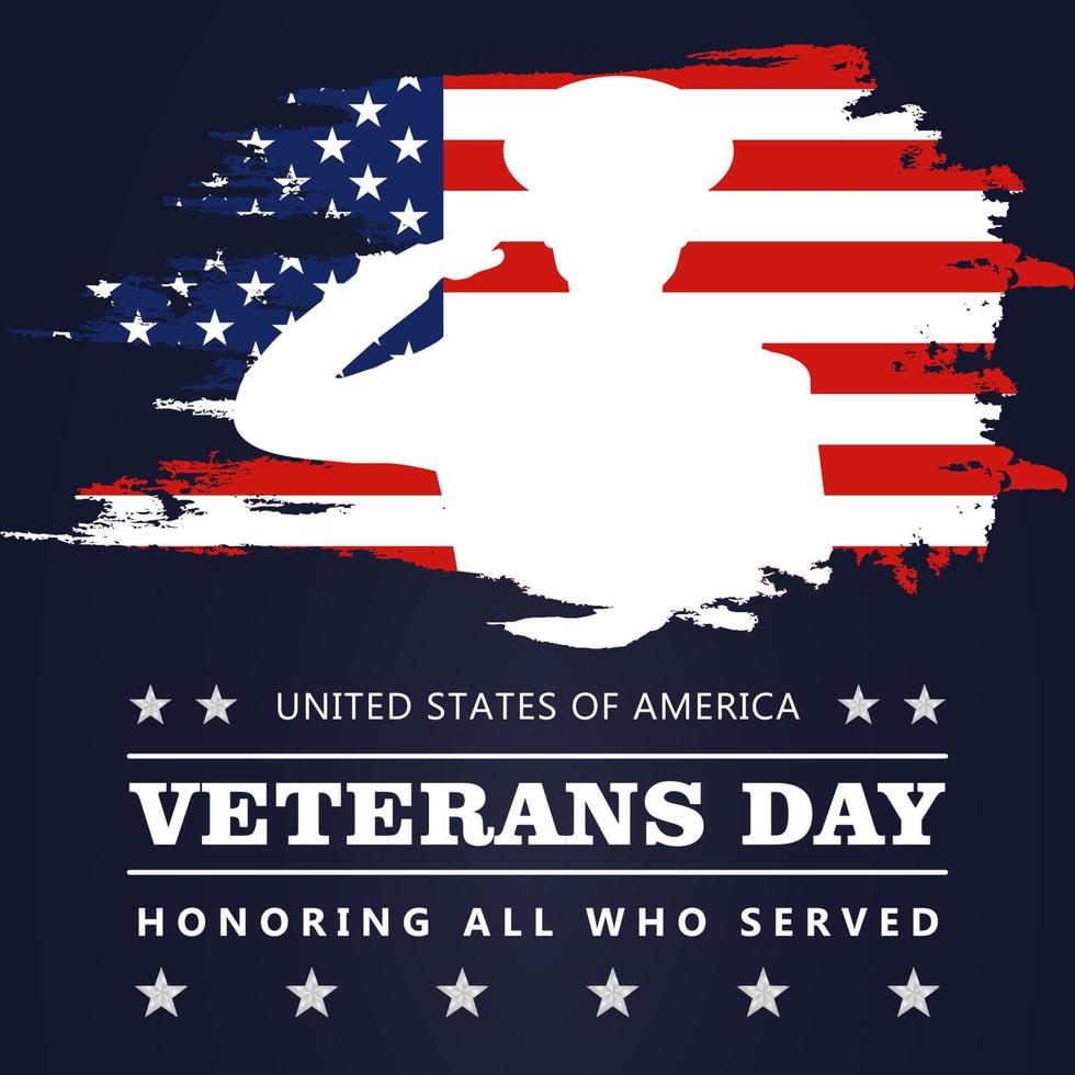 Veterans day poster greeting card celebration for poster invitation and social media design template vector