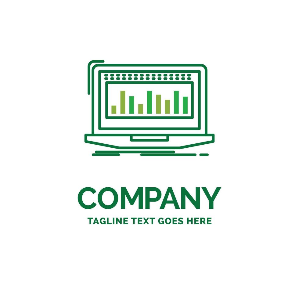 Data. financial. index. monitoring. stock Flat Business Logo template. Creative Green Brand Name Design. vector