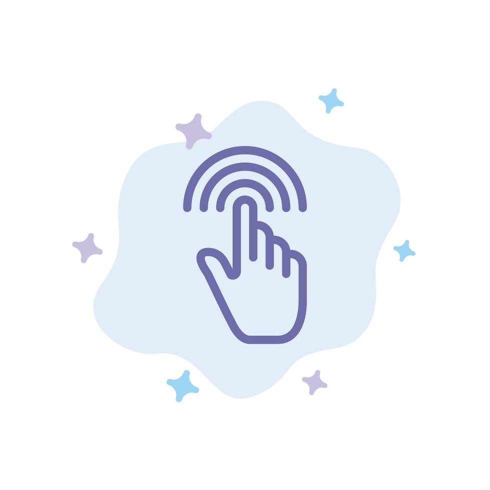 Finger Gestures Hand Interface Tap Blue Icon on Abstract Cloud Background vector