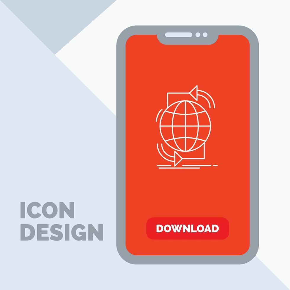 Connectivity. global. internet. network. web Line Icon in Mobile for Download Page vector