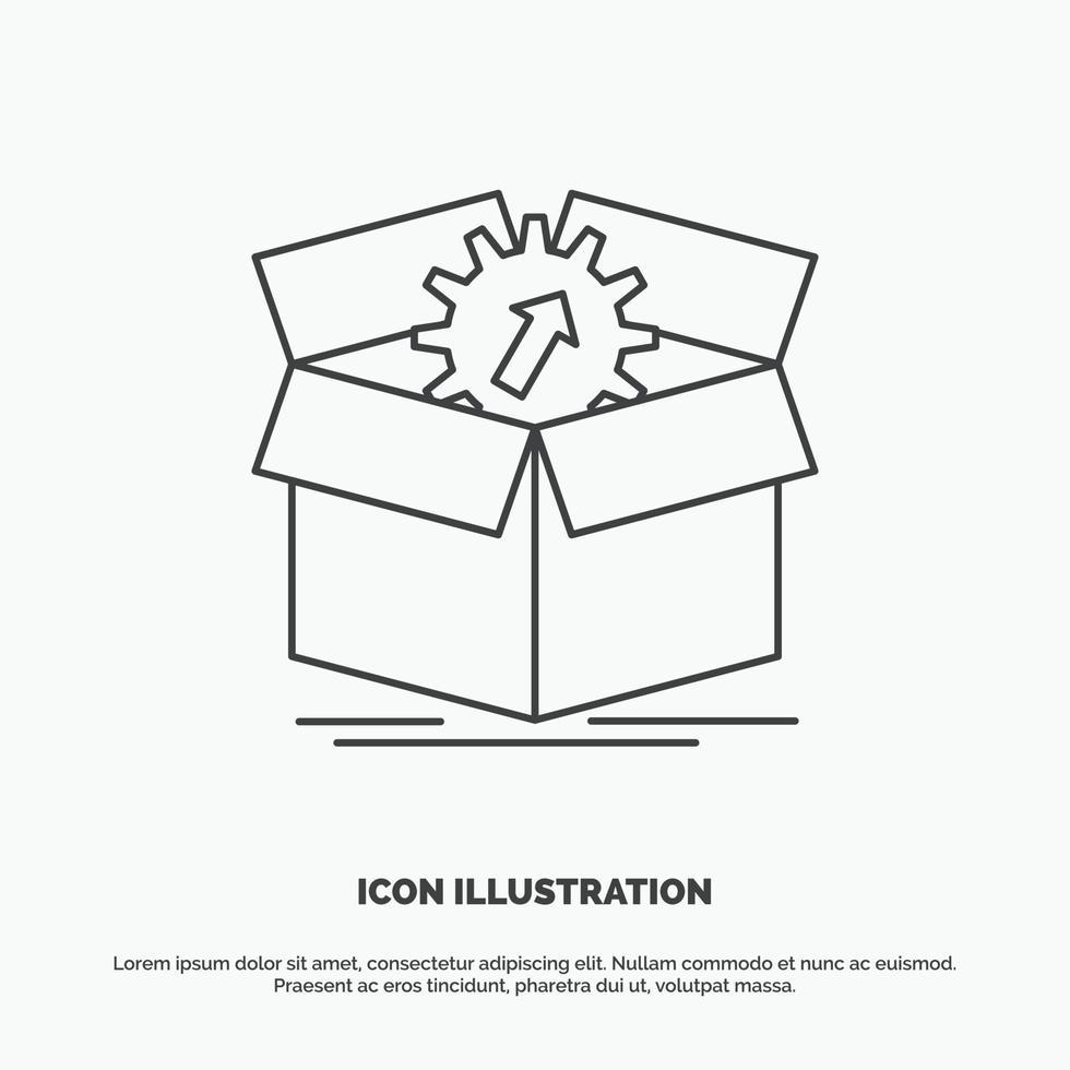 upload. performance. productivity. progress. work Icon. Line vector gray symbol for UI and UX. website or mobile application