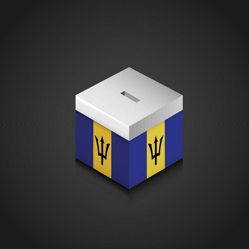Barbados Flag Printed on Vote Box vector