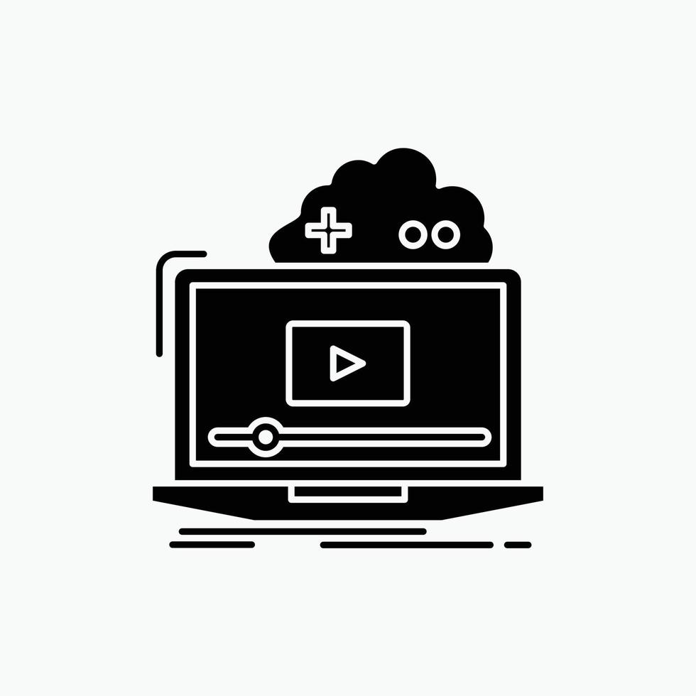 Cloud. game. online. streaming. video Glyph Icon. Vector isolated illustration