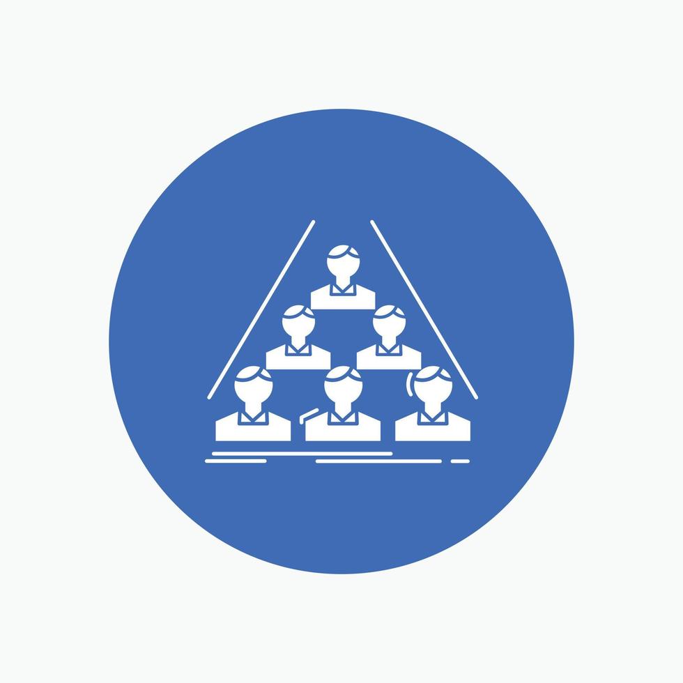 team. build. structure. business. meeting White Glyph Icon in Circle. Vector Button illustration