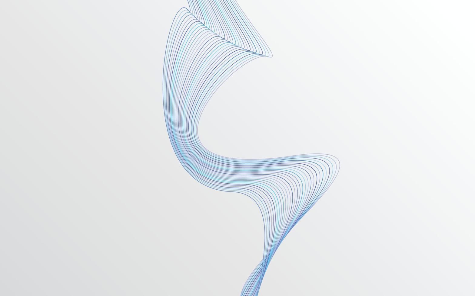 Wave with shadow. Abstract blue lines on a background vector