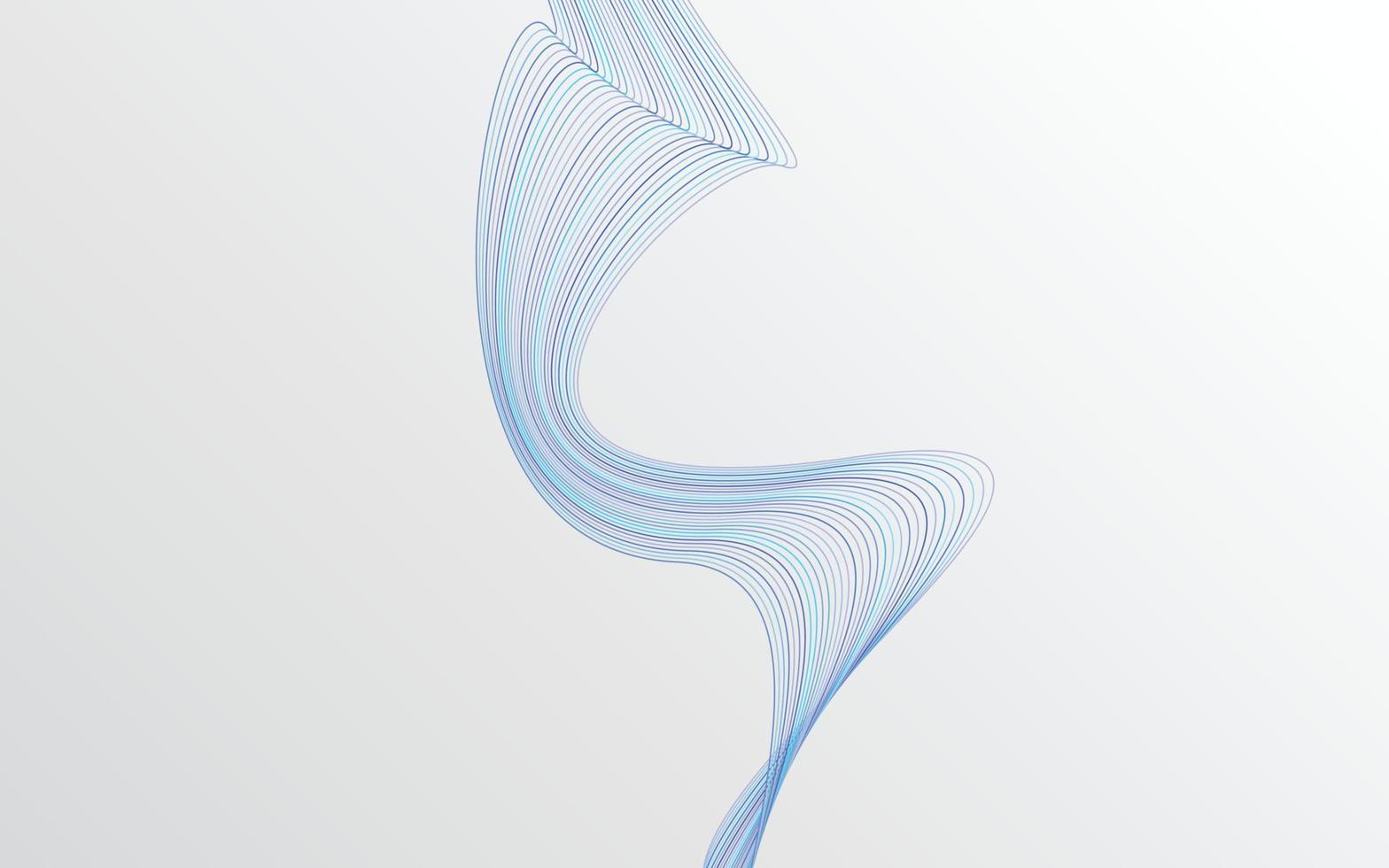 Wave with shadow. Abstract blue lines on a background vector