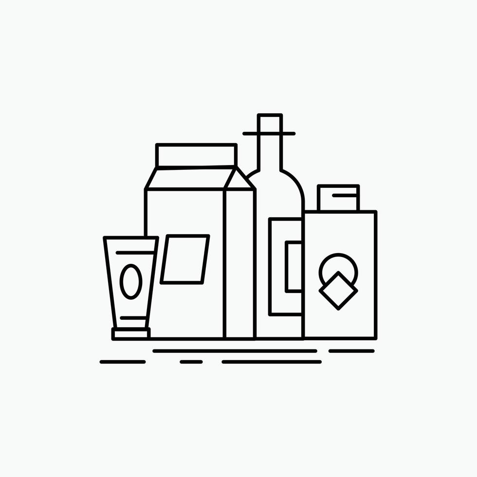 packaging. Branding. marketing. product. bottle Line Icon. Vector isolated illustration