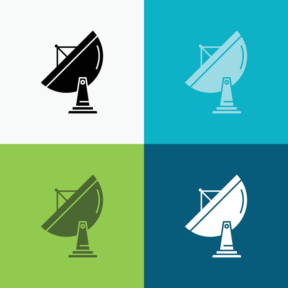 satellite. antenna. radar. space. dish Icon Over Various Background. glyph style design. designed for web and app. Eps 10 vector illustration