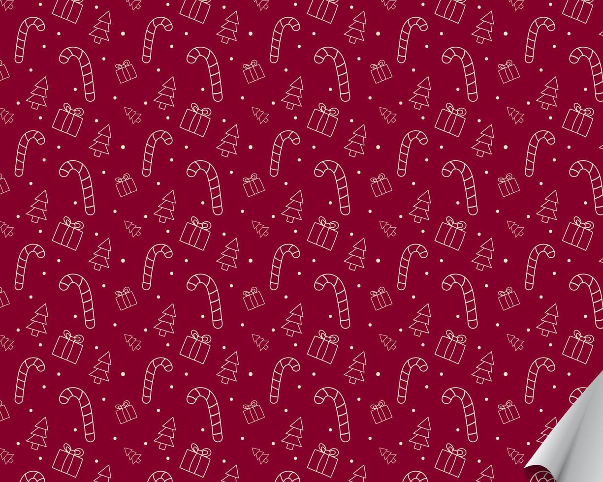 Christmas Seamless pattern on red background. vector