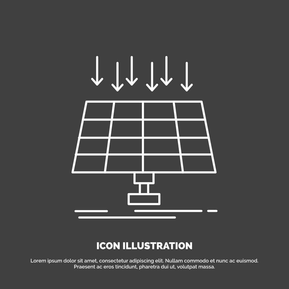 Solar. Panel. Energy. technology. smart city Icon. Line vector symbol for UI and UX. website or mobile application