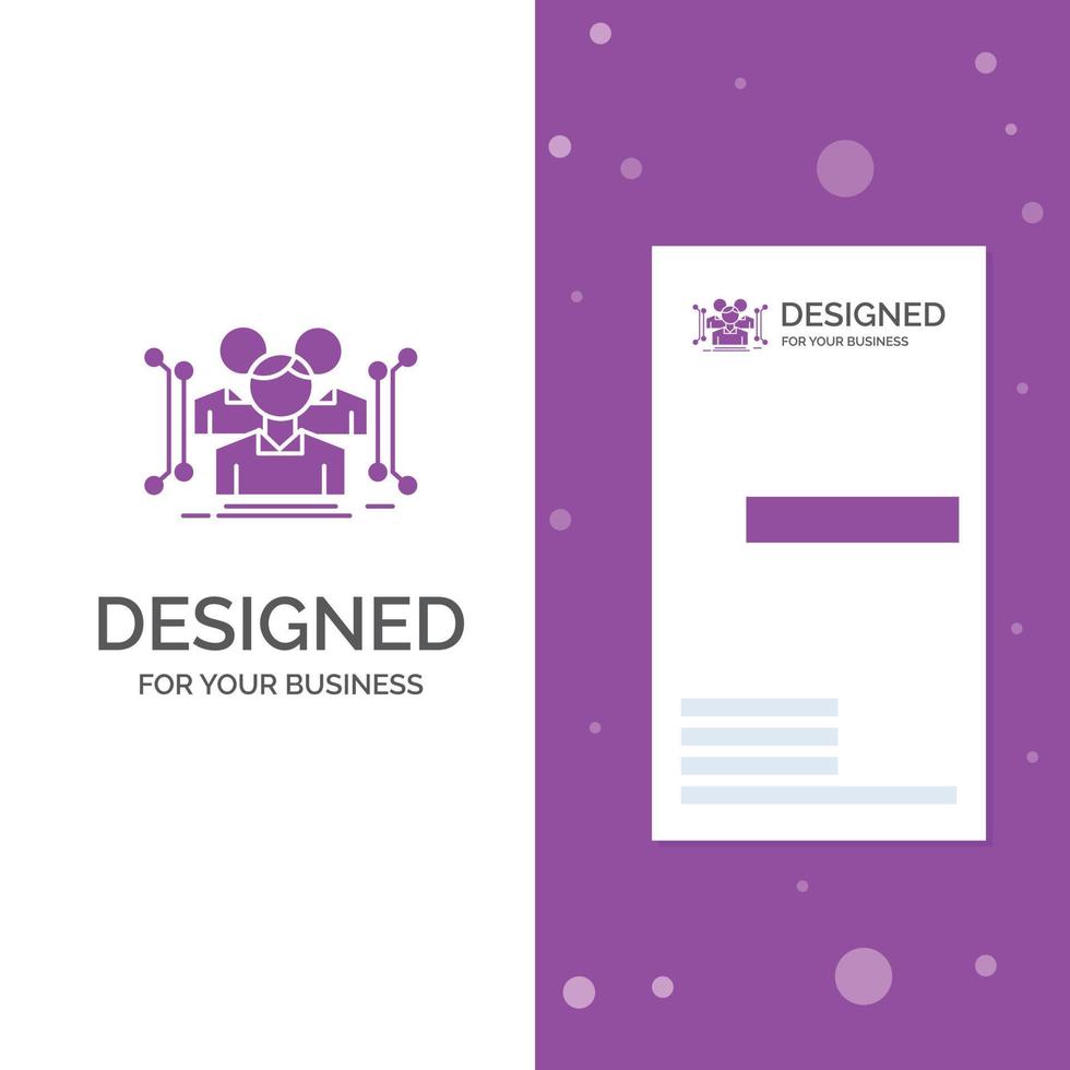 Business Logo for Anthropometry. body. data. human. public. Vertical Purple Business .Visiting Card template. Creative background vector illustration