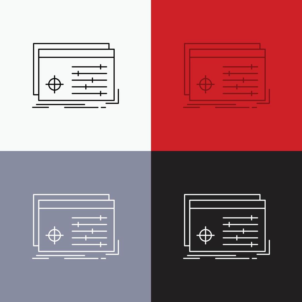 File. object. processing. settings. software Icon Over Various Background. Line style design. designed for web and app. Eps 10 vector illustration