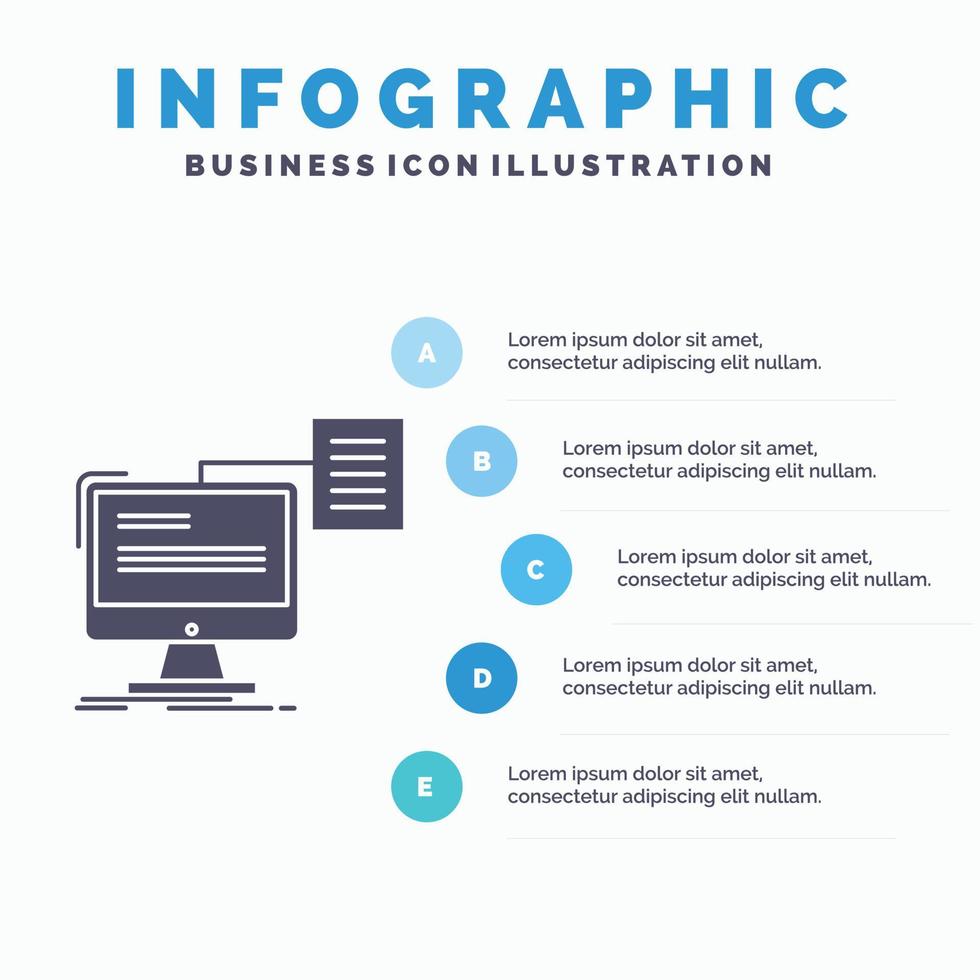 resume. storage. print. cv. document Infographics Template for Website and Presentation. GLyph Gray icon with Blue infographic style vector illustration.