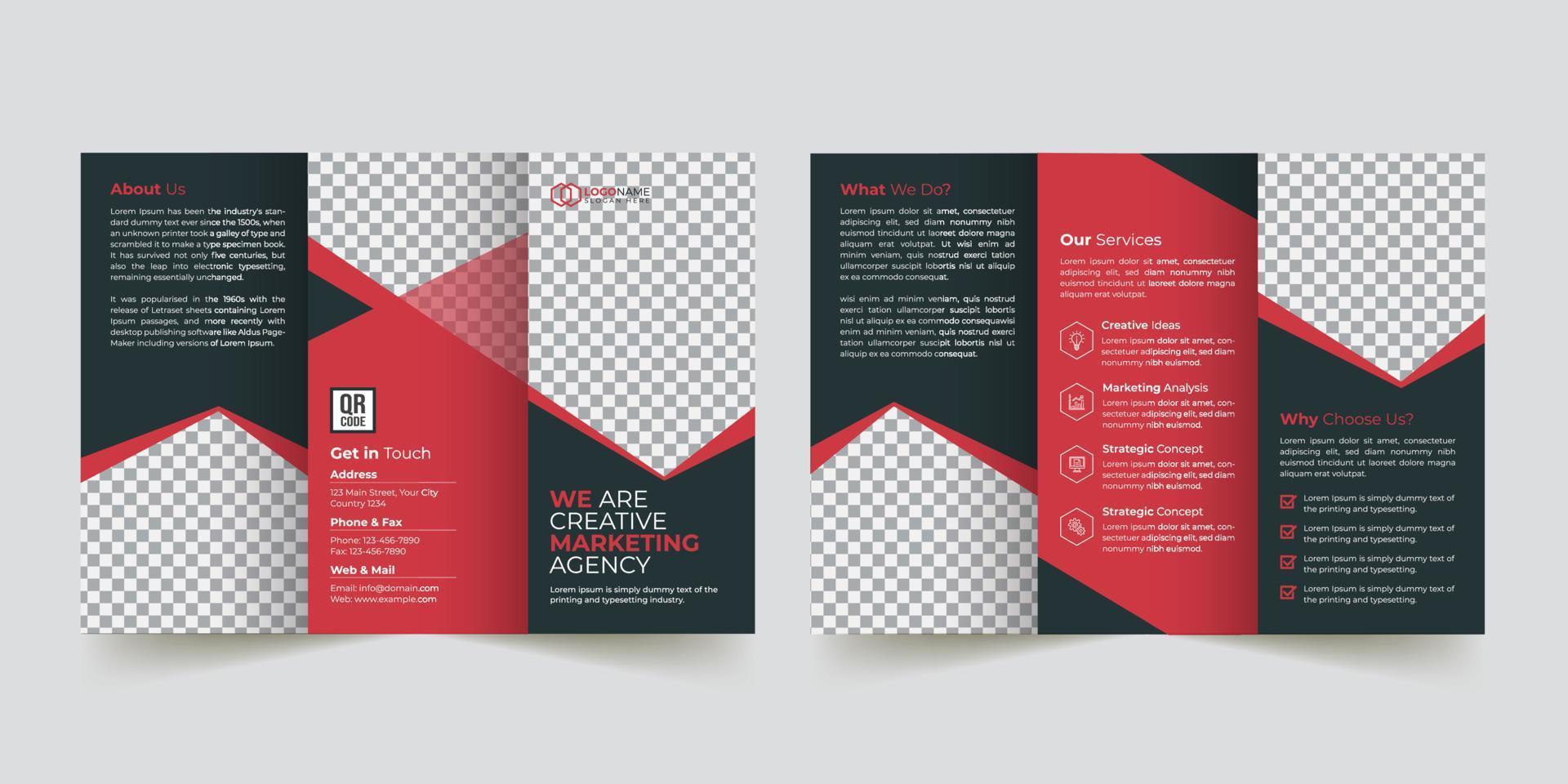 Corporate tri-fold brochure template design vector