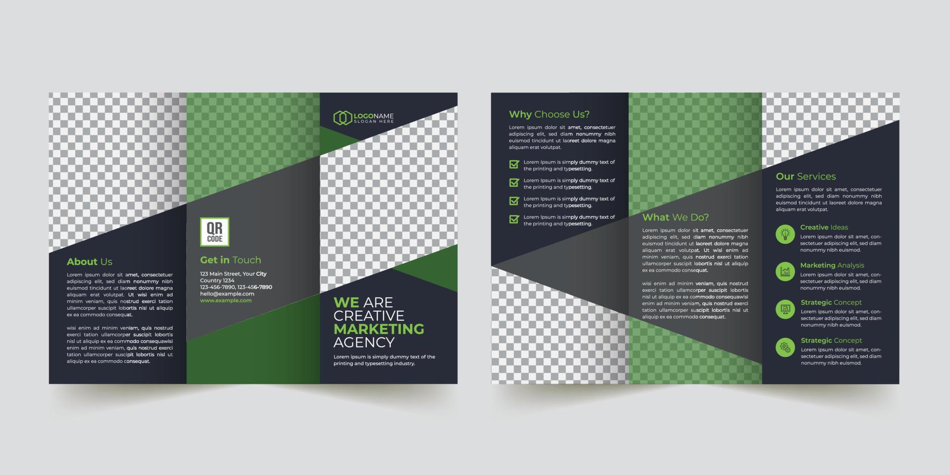 Corporate tri-fold brochure template design vector