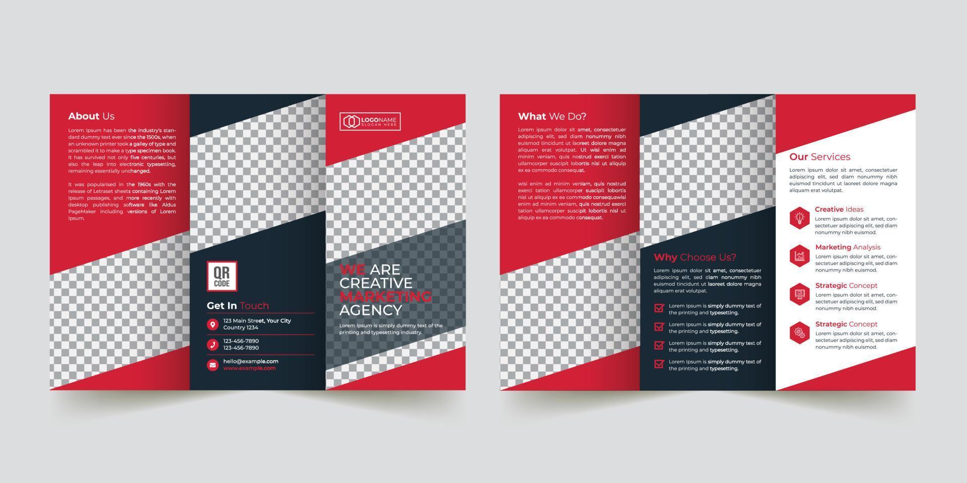 Corporate tri-fold brochure template design vector