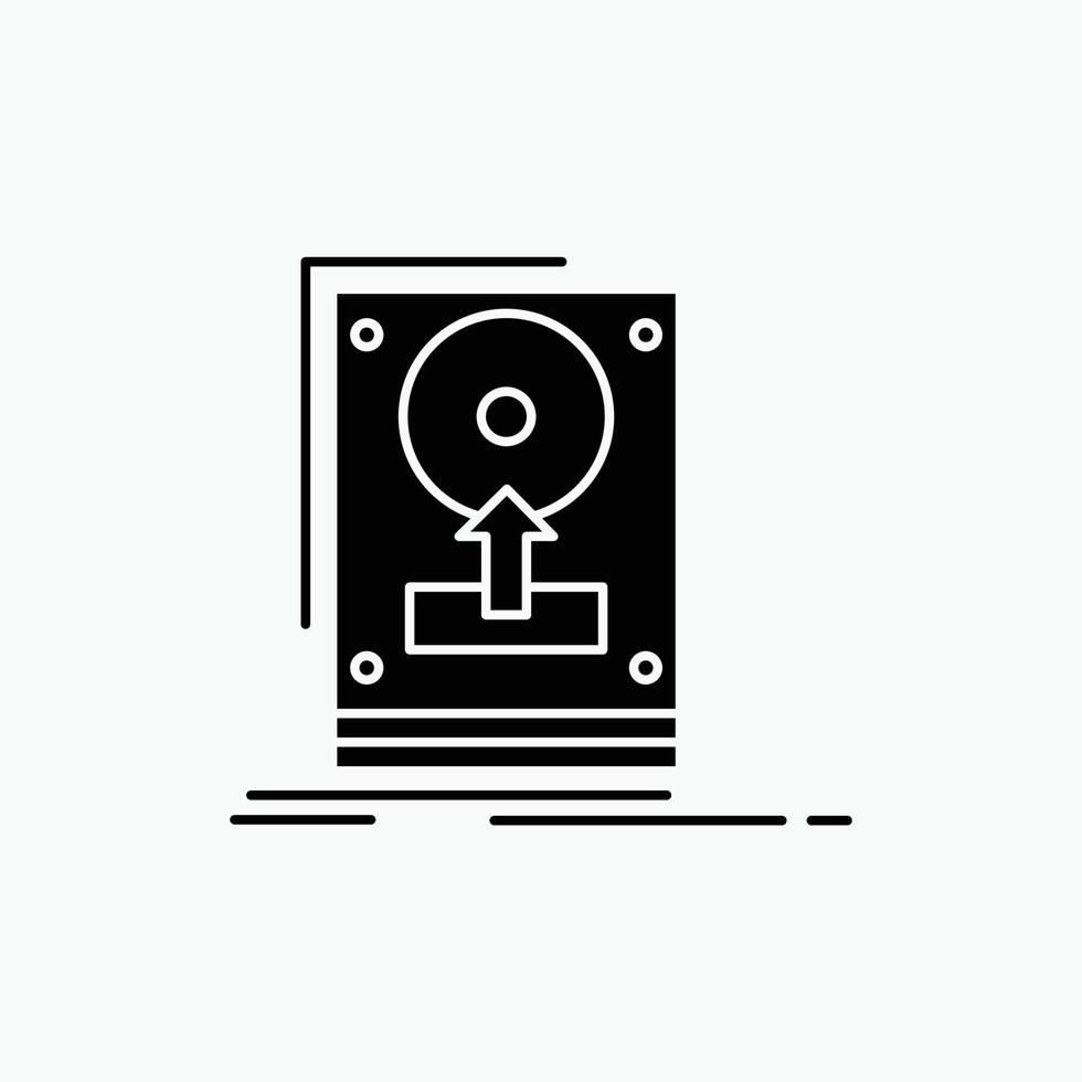install. drive. hdd. save. upload Glyph Icon. Vector isolated illustration